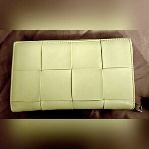 Bottega Veneta Zip Around Wallet (Yellow, Cream)